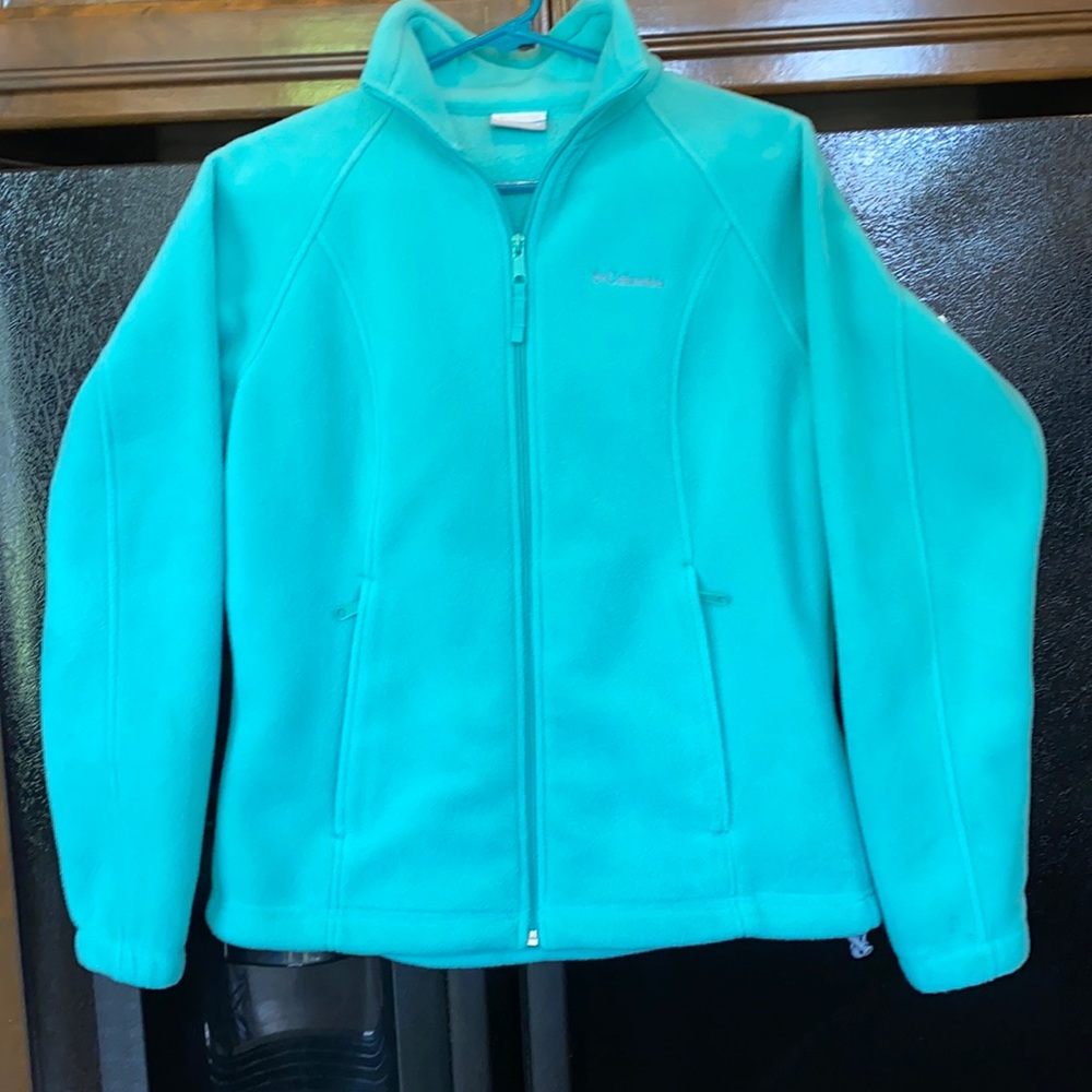 NWOT Authentic Columbia sea foam green zip down fleece coat Medium